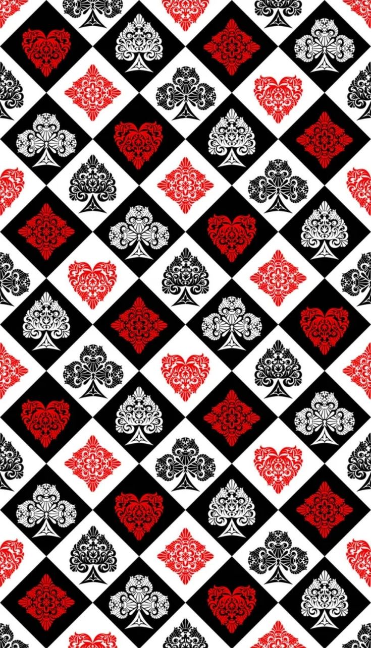 a black and red checkered pattern with hearts on the side, as well as roses