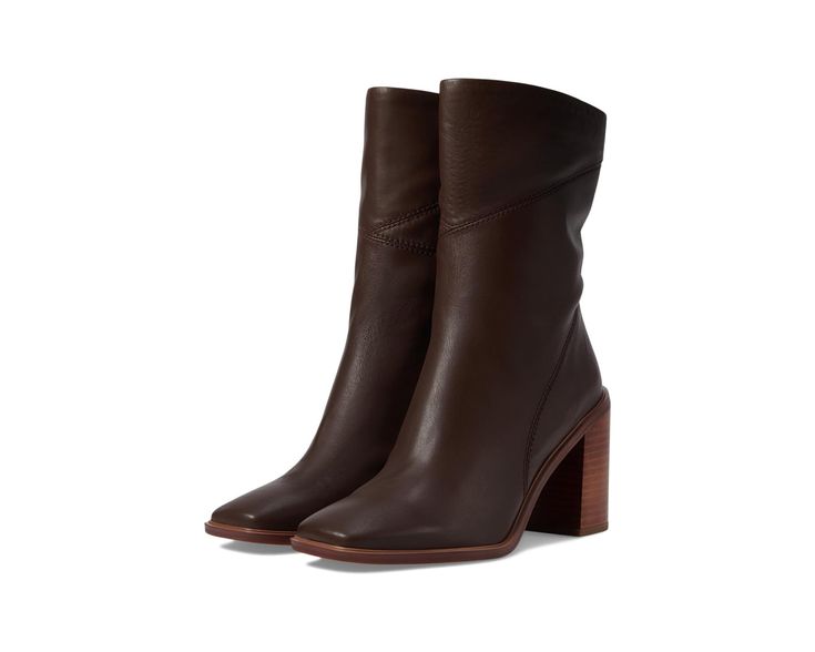 Women's Franco Sarto Stevie | Zappos.com Dark Brown Boots, Fall Winter Shoes, Brown Leather Ankle Boots, Brown Heels, Womens Mid Calf Boots, Franco Sarto Shoes, Fall Shoes, Crazy Shoes, Pretty Shoes