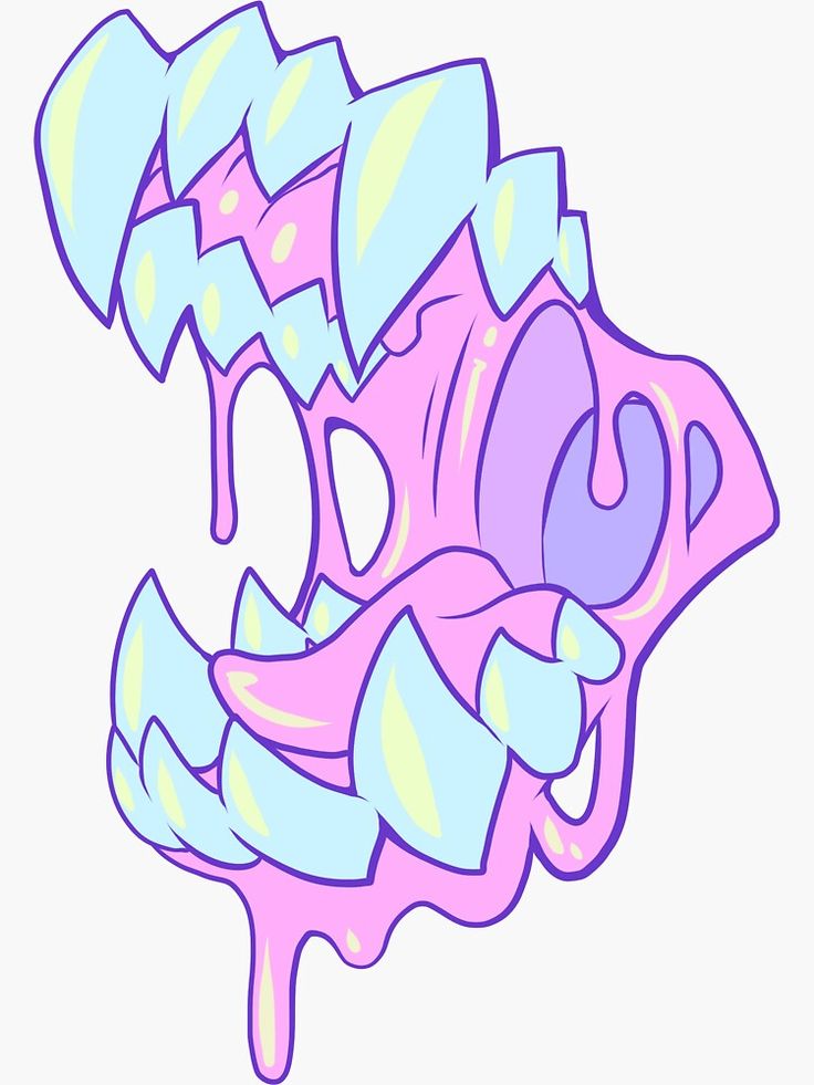 a drawing of a pink and blue object