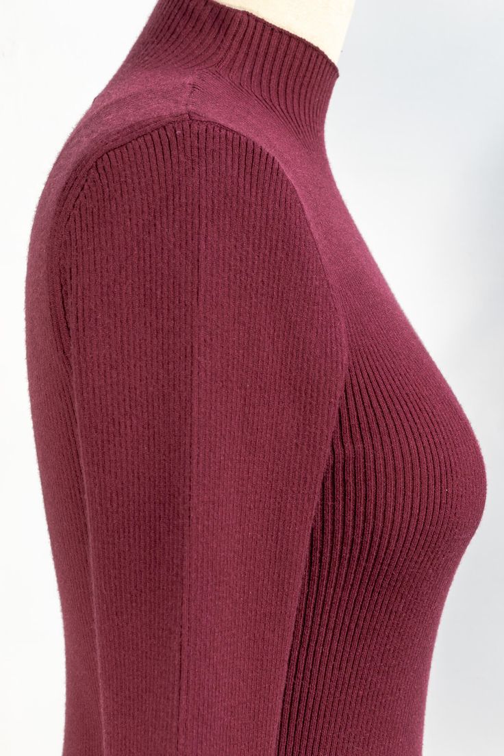 Feminine and romantic, the Valentina Knit Midi Dress can go from day to evening with its sophisticated yet feminine flair. It will become your go to versatile option for any occasion. Features a lovely hue of burgundy, mock turtle neck, long sleeves, and a side slit. The knit fabric is soft and luxurious in this bodycon-style fit. Please Note- This item is final sale only. . S: Bust 30"-38", Hips 34"-38" M: Bust 32"-40", Hips 36"-40" L: Bust 34"-42", Hips 38"-42" Length Shoulder to Hem : 44" Len Mock Turtle Neck, Bodycon Style, Mock Turtle, Romantic Dress, Bodycon Fashion, Feminine Dress, Mock Turtleneck, Knit Midi, Knit Midi Dress