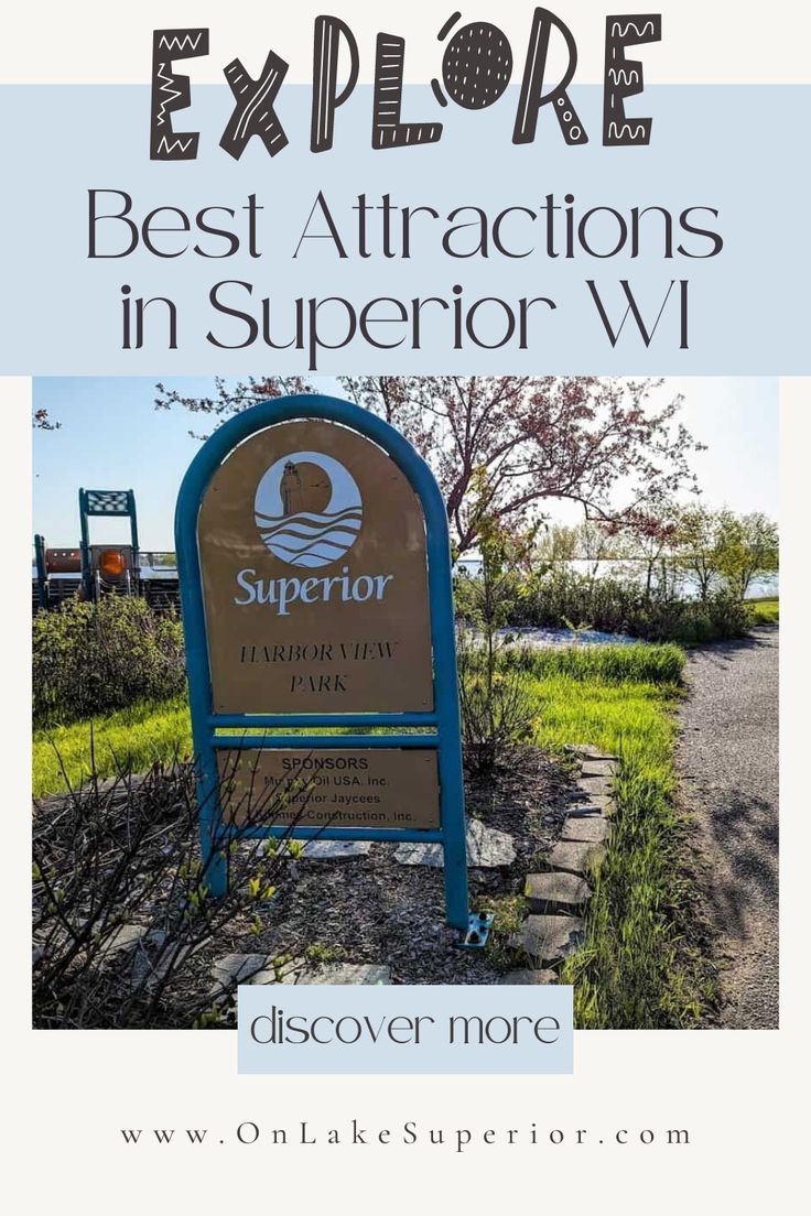 a sign that says explore best attractions in supervisor wi