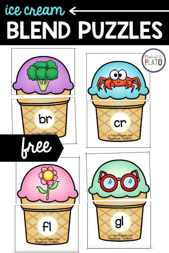 ice cream blender puzzles for kids to practice letter formation and matching letters with pictures