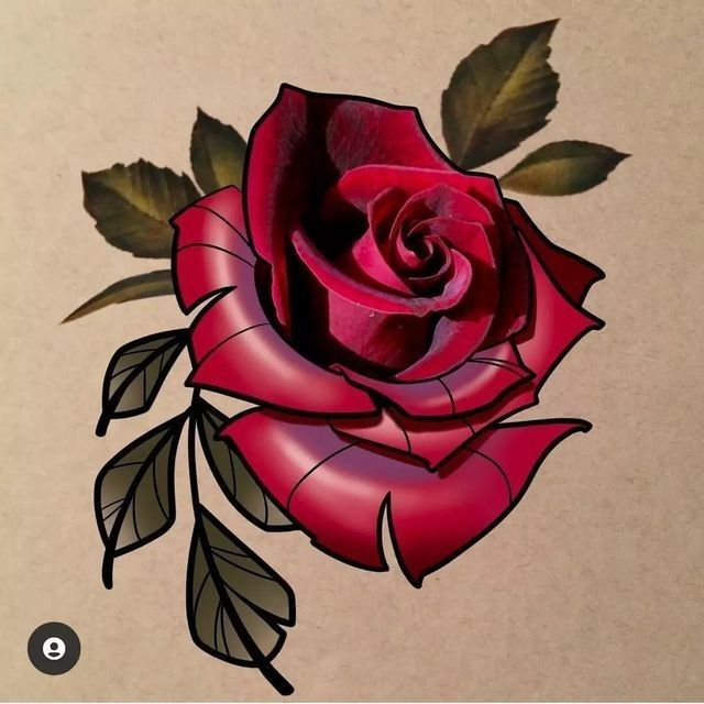 Color Rose Tattoo, December Tattoo, Neo Traditional Roses, Neo Traditional Art, Ink Tattoo Design, Red Tattoo Ideas, Red Ink Tattoo, Rose Reference, Realistic Rose Tattoo