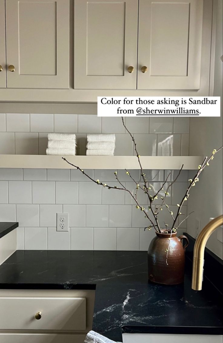 the kitchen counter is clean and ready to be used as a place for cleaning dishes