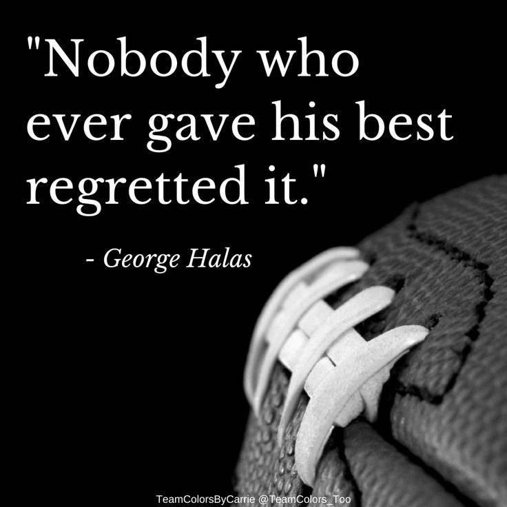 a black and white photo with a quote from george halas