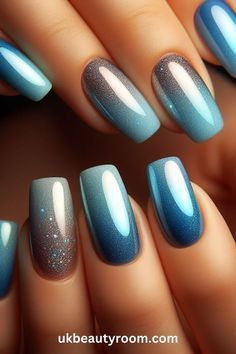 Fancy Nails Designs, Blue Nail Designs, Nail Art Wedding, Blue Nail, Summer Nails Colors, Nail Polish Designs, New Nail, Nail Designs Spring, Classy Nails