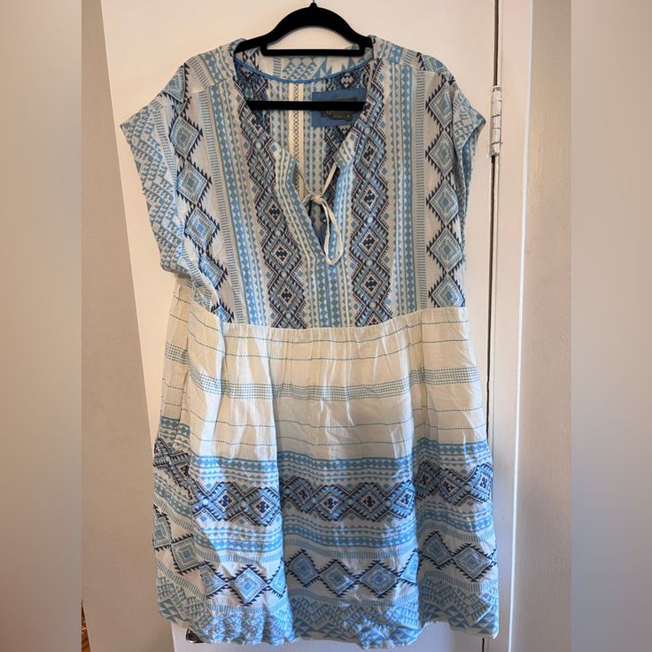 Never Warn Still Has The Tag Blue Tunic Summer Dress, Blue Summer Tunic Dress, Blue Tunic Dresses For Day Out, Light Blue Casual Tunic Dress, Casual Light Blue Tunic Dress, Light Blue Bohemian Knee-length Dress, Light Blue Knee-length Bohemian Dress, Dresses Blue, Anthropologie Dresses