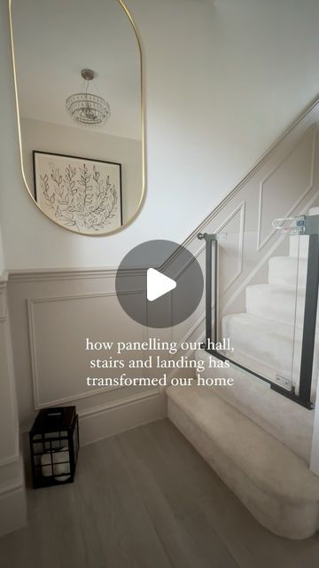 the stairs and railings in this house have been painted white with gold trimming