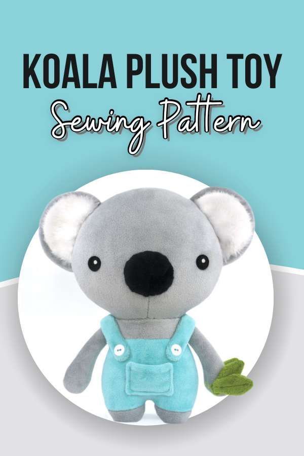 a koala plush toy sewing pattern with the words, koala plush toy sewing pattern