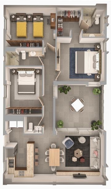 the floor plan of a two bedroom apartment