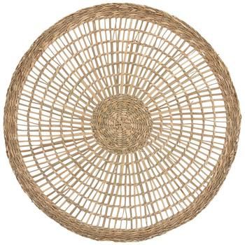 a round wicker basket on a white background