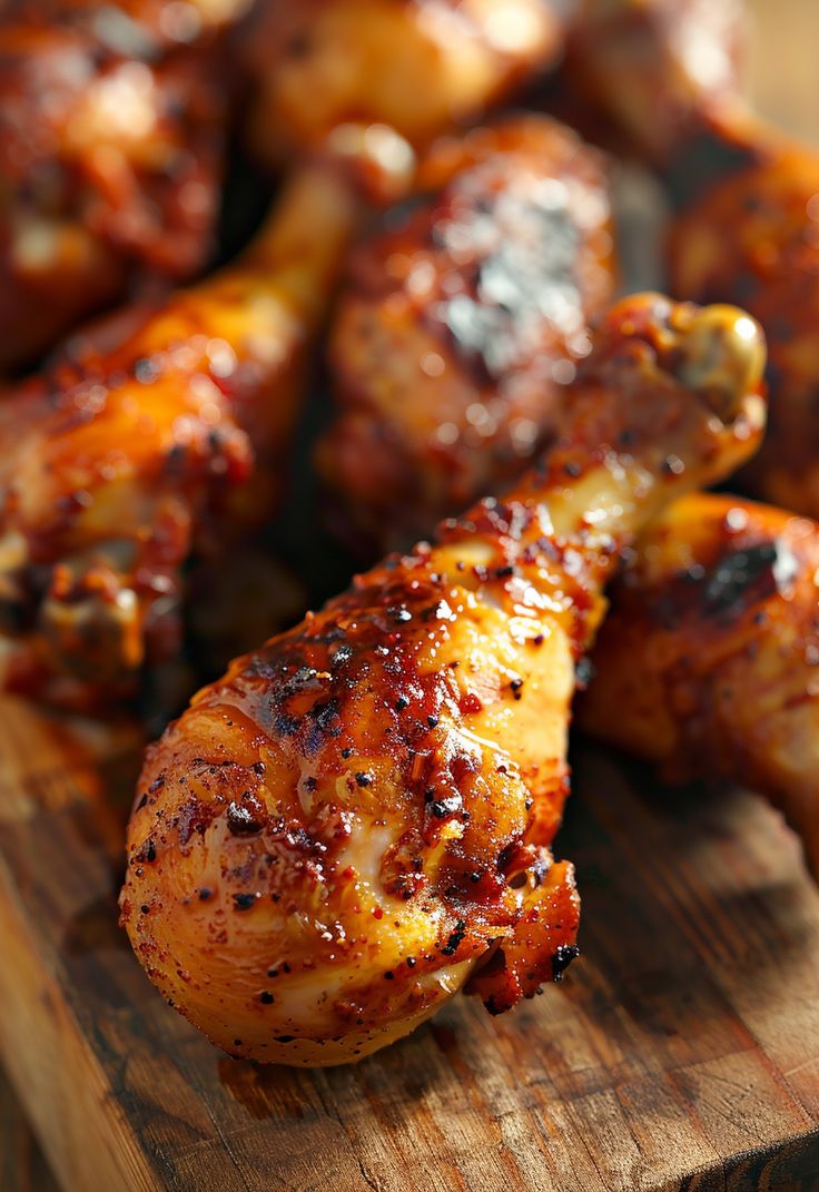 some chicken wings on a wooden cutting board