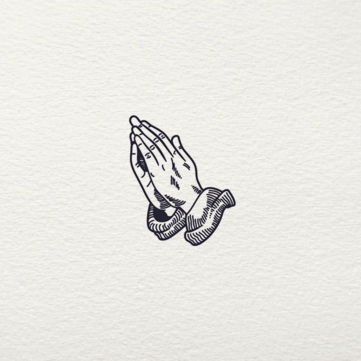 a drawing of a praying hand