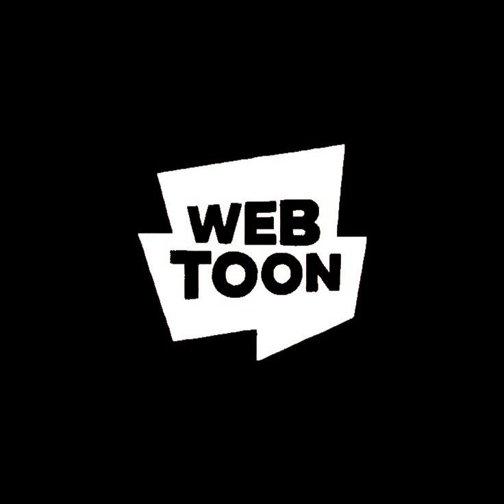 the words web toon are written in black and white on a black background with an arrow