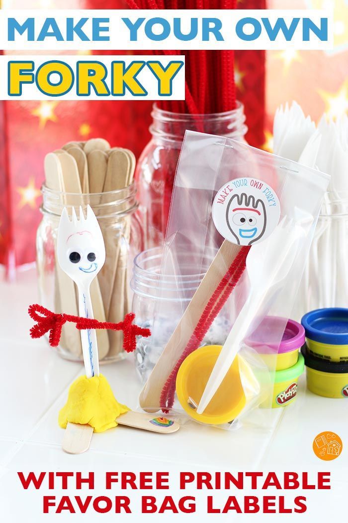 make your own forky with free printable favors for kids to use in the classroom