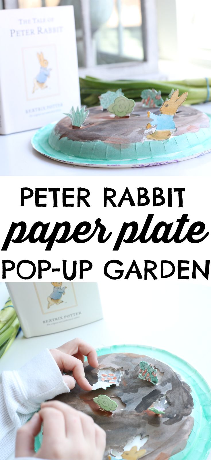 the paper rabbit plate pop up garden is ready to be used