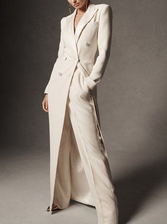 Wide Leg Pant Suit, Party Kleidung, Long Blazer, Pant Suit, Wide Leg Pant, Coco Chanel, Long Coat, Straight Leg Pants, Nars