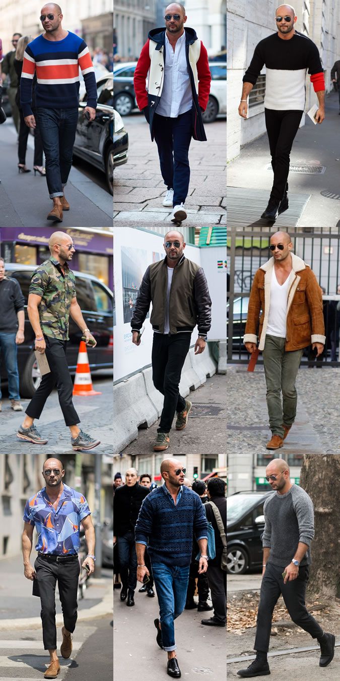 Bald Men Fashion, Bald Fashion, Mens Lifestyle Fashion, Bald Style, Milan Vukmirovic, Bald Men Style, Bald With Beard, Bald Man, Best Dressed Man