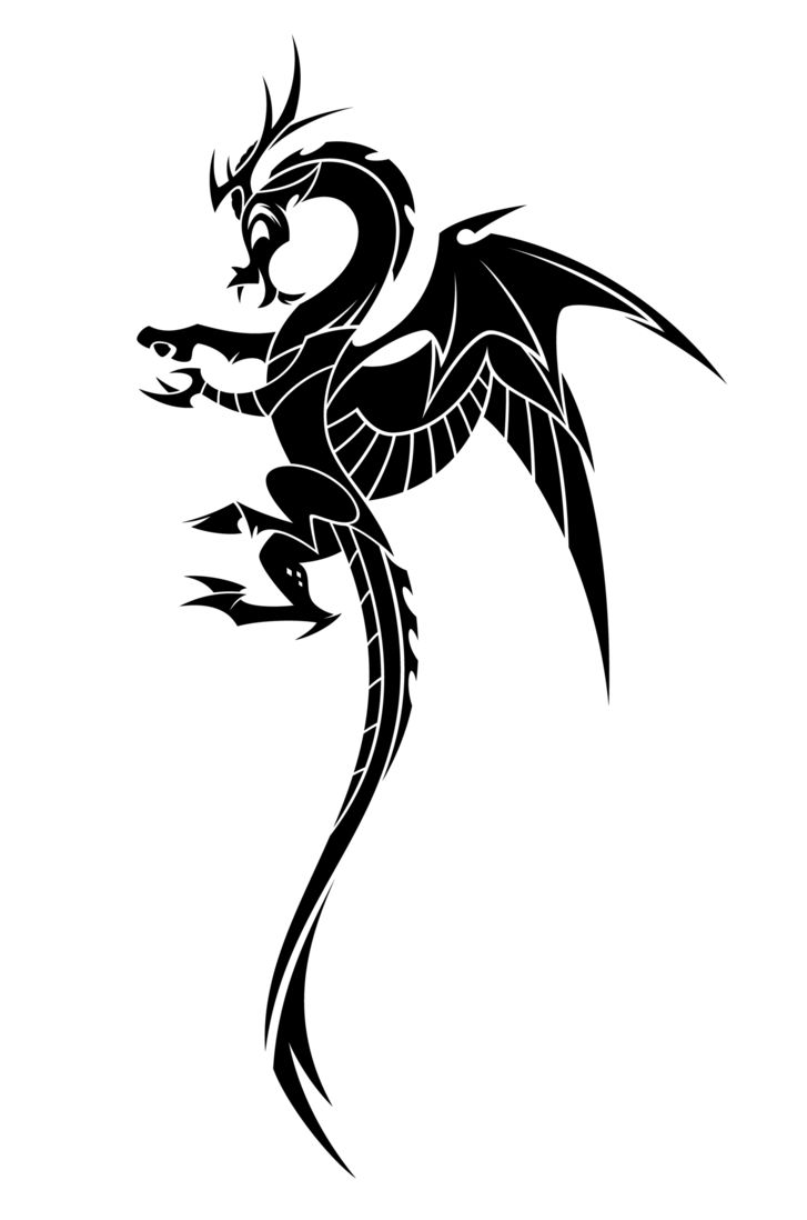 a black and white drawing of a dragon