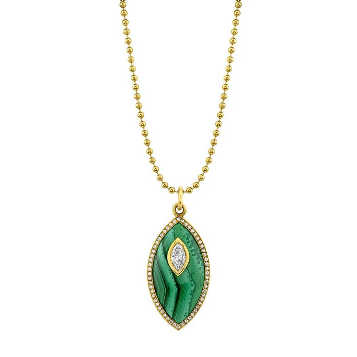 Marquise Diamond Green Enamel Pendant – Norman Silverman Luxury Green Diamond Necklace With Single Cut Diamonds, Luxury Green Teardrop Pendant Necklace, Fine Jewelry Green Marquise Necklaces, Green Diamond Necklace With Bezel Setting, Green Oval Pendant Jewelry With Diamond Accents, Marquise Diamond, Green Enamel, Vibrant Green, Lab Grown