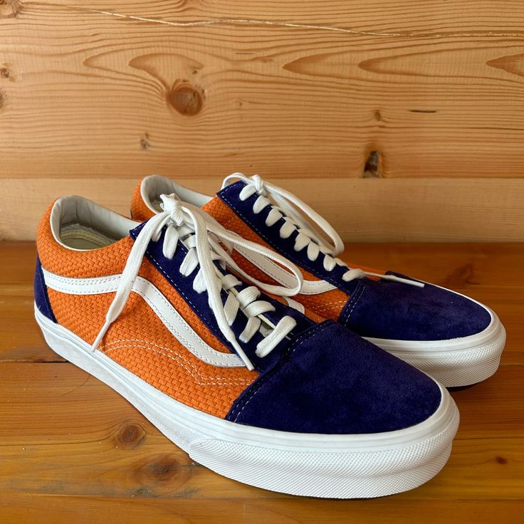 Brand New, Never Worn, No Tags Leather Purple And Orange Sneakers Men’s 10.5 Women’s 12 Great Skater Shoes Skater Shoes, Orange Sneakers, Shoes Vans, Purple And Orange, Mens Vans, S 10, Vans Shoes, Orange And Purple, Mens Shoes Sneakers