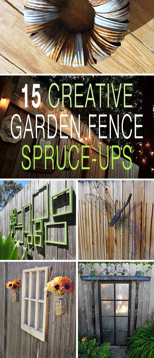 the garden fence is made out of old windows and other things that have been placed around it