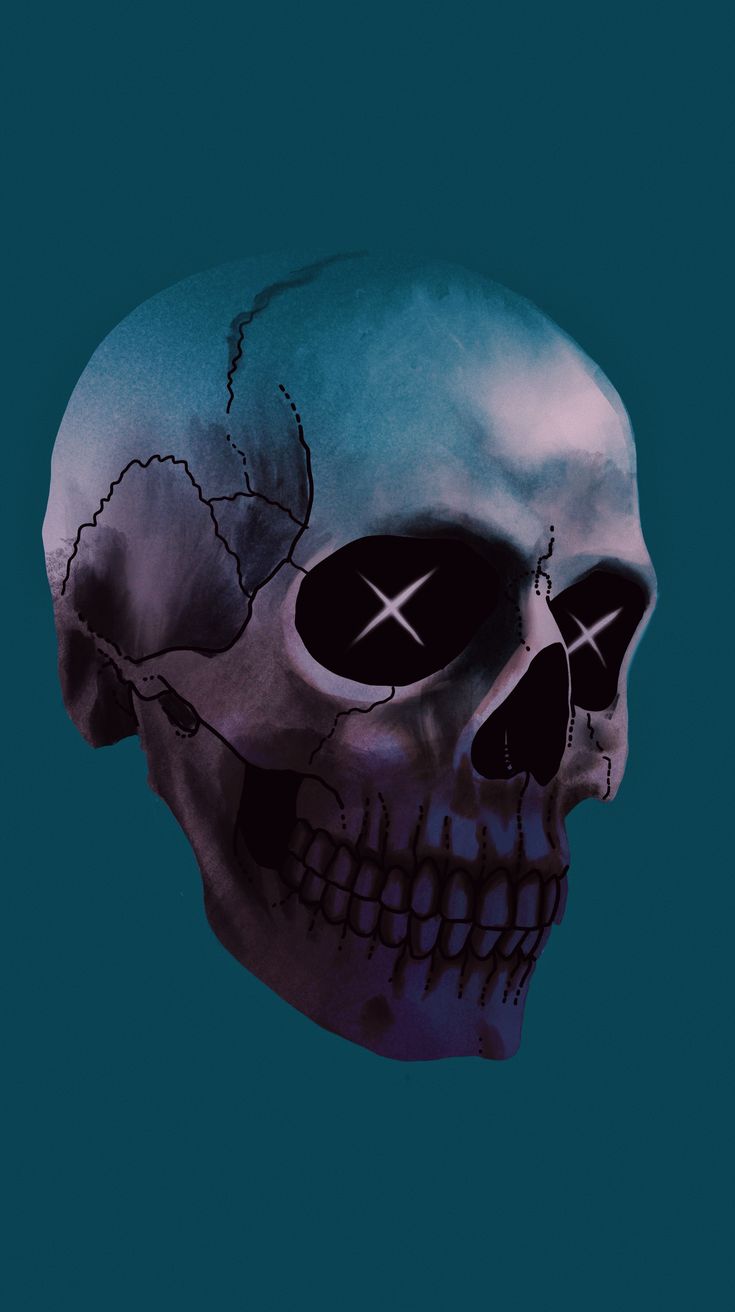 a skull with two crosses painted on it's face and the bottom half of its head