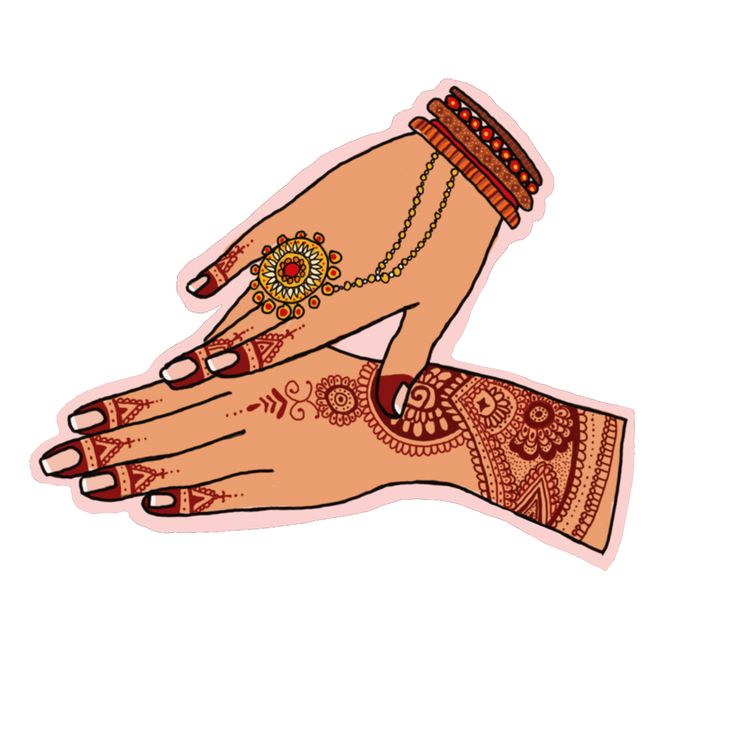 two hands with henna tattoos and bracelets