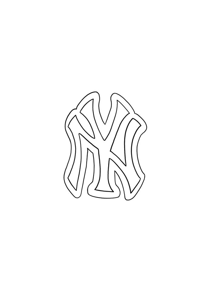 the new york yankees logo is shown in black and white