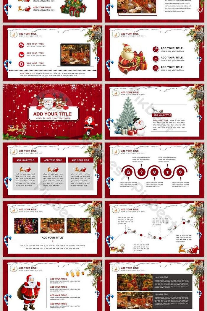 the christmas powerpoint presentation is shown in red and white