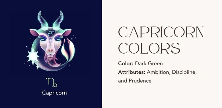 the capricorn colors logo is shown in blue and white, with an image of a goat's head