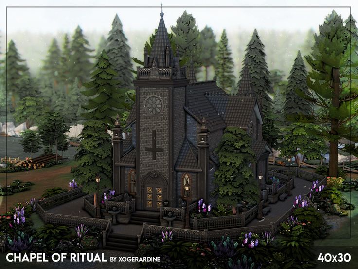 Dark Chapel, Los Sims 4 Mods, Goth Houses, Spirit Of Halloween, The Sims 4 Lots, Sims 4 House Plans, Gothic Castle, Sims 4 House Design, Sims House Design