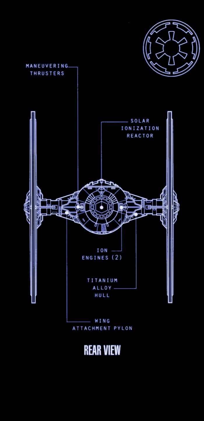 a blueprint drawing of the star wars vehicle