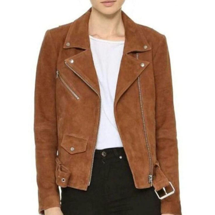 Leather Luxe jacket Brown Suede Leather Jacket, Leather Jacket For Women, Suede Jacket Women, Essential Wardrobe Pieces, Suede Leather Jacket, Suede Moto Jacket, Slim Fit Jackets, Speech Pathology, Brown Suede Jacket