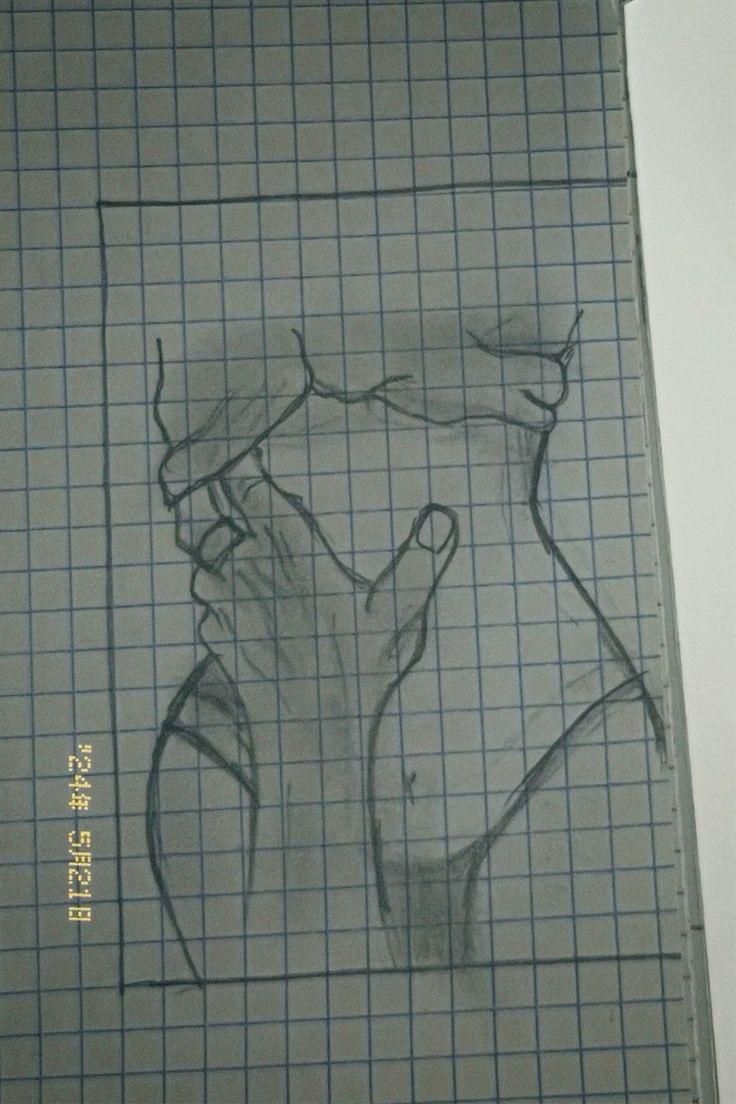 a drawing of a woman's torso in graphite on a piece of paper