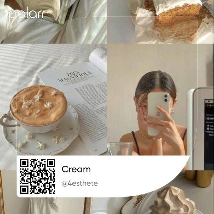 a collage of photos with food and drink on them, including coffee, cake, cell phone