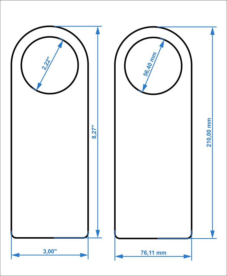 an image of a door with measurements for the front and back doors on each side