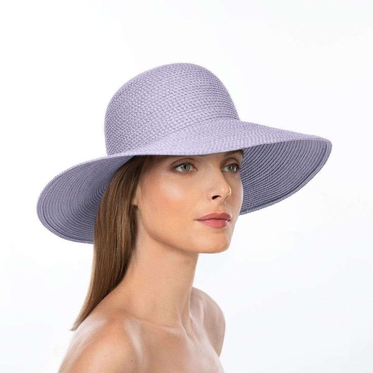 Eric Javits Women Hats Lilac Hampton Hat Elegant Sun Hat With Upf 50+ For Travel, Elegant Spring Hats With Uv Protection, Elegant Spring Hat With Uv Protection, Elegant Straw Hat With Upf 50+ For Travel, Curved Brim Boater Hat For Travel, Chic Curved Brim Packable Sun Hat, Chic Sun Hat With Curved Brim And Foldable Design, Chic Packable Brimmed Sun Hat, Chic Packable Sun Hat With Curved Brim