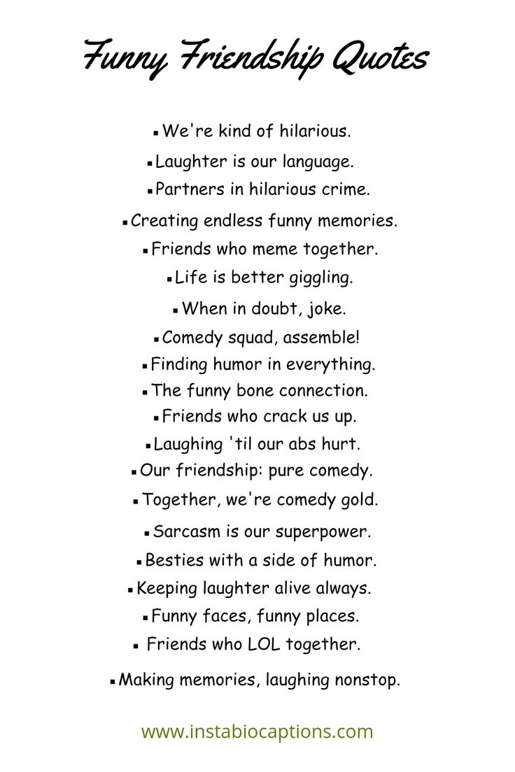 Discover a collection of hilarious friendship quotes that will tickle your funny bone and celebrate the joys of camaraderie. From witty one-liners to humorous anecdotes, these funny quotes about friendship will have you and your friends laughing together Qoute Friends About Friendship Short, One Liner For Friends, Quotes To Describe A Friend, Having Fun With Friends Quotes, Same Vibe Friendship Quotes, Silly Captions For Friends, Funny Captions With Best Friend, Quotes For Bff Friendship, Funny Friendship Captions Instagram