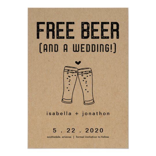 a poster with the words free beer and a pair of jeans in front of it