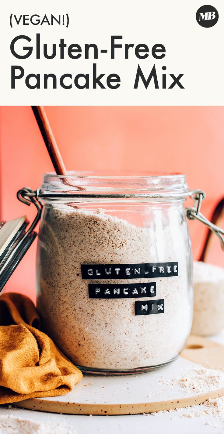 gluten free pancake mix in a glass jar