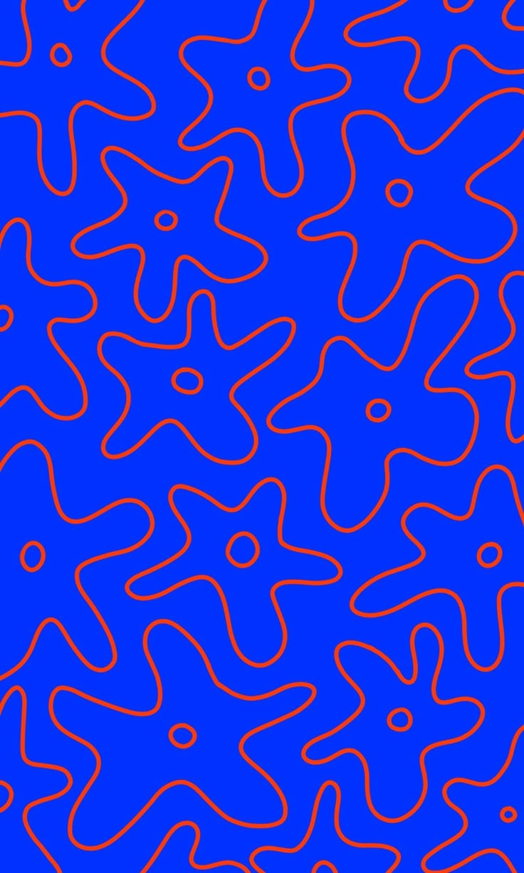 an orange and blue background with wavy lines