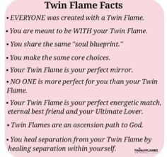 a poem written in pink with the words twin flame fact