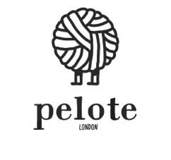 the logo for pelote london, which is designed to look like a ball of yarn