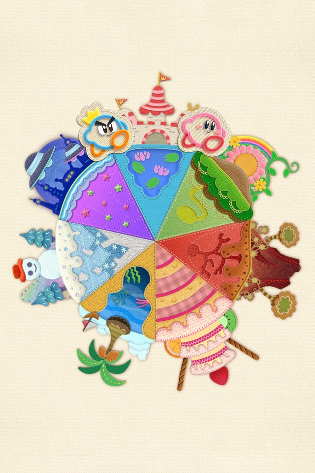 an image of a colorful umbrella with many different things on it's face and bottom half