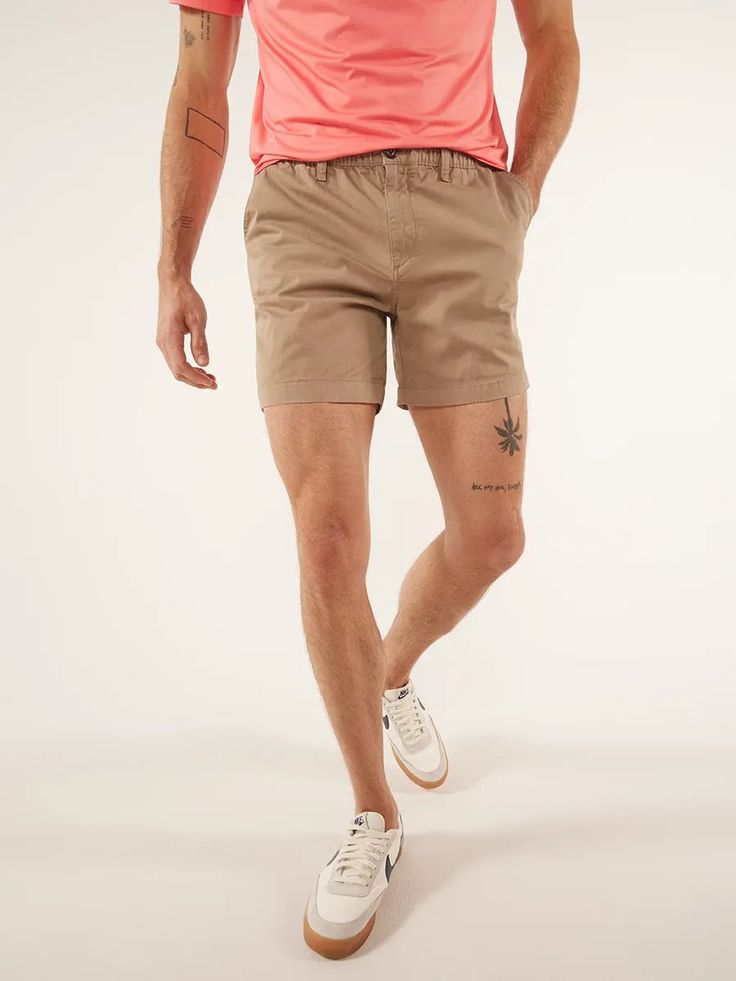 Men Short Shorts, Husband Clothes, Khaki Shorts Men, Spandex Shorts, Shorts Men, Dark Khaki, The Dunes, Stretch Shorts, Khaki Shorts