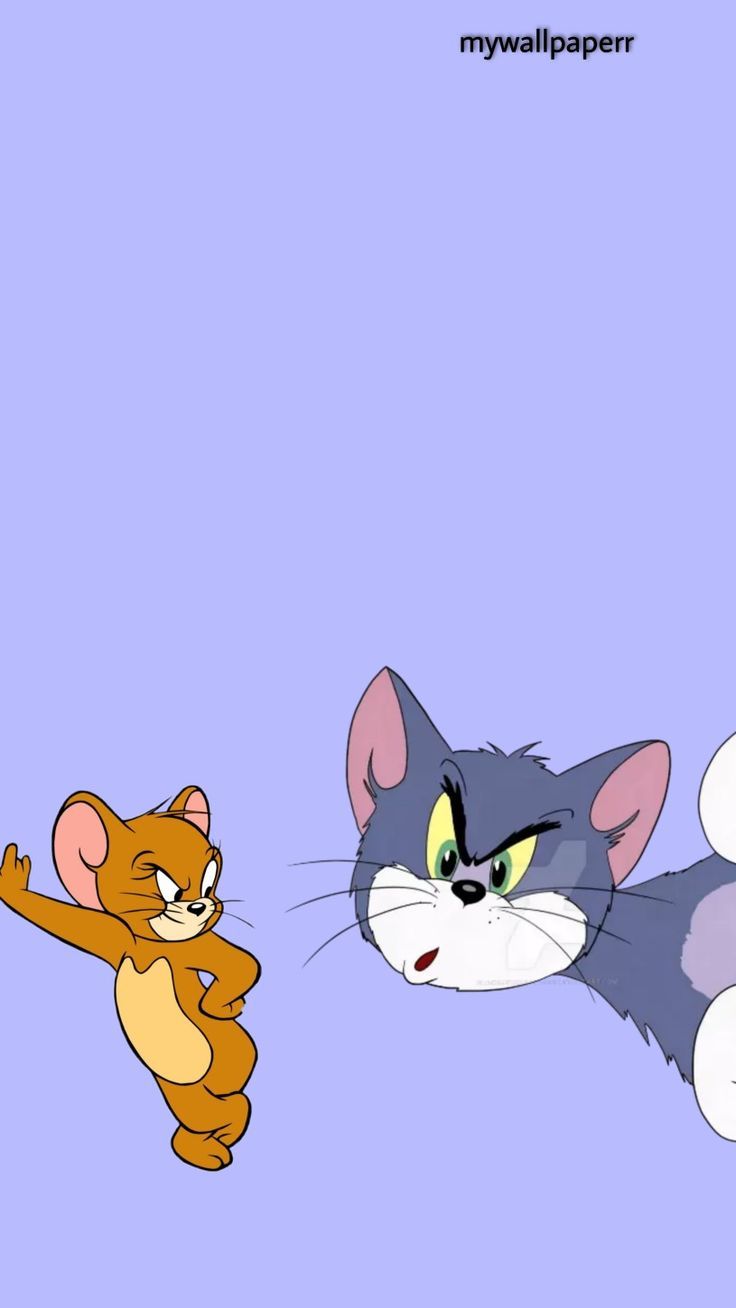 two cartoon cats are playing with each other