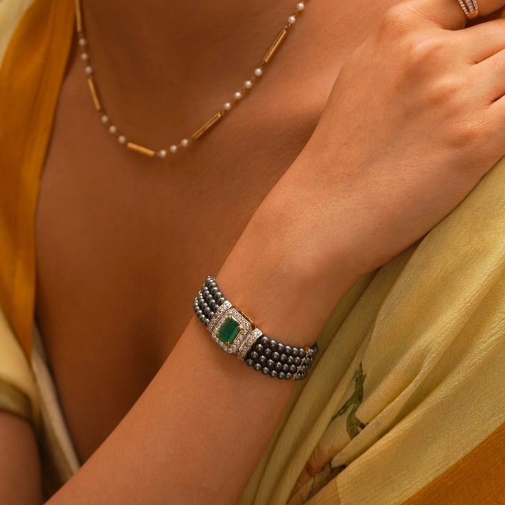 Gold(14K) : 5.5gDiamonds : (VS clarity & H-I colour): (Brilliant cut ) : 0.47ctRose-cut : 0.26ctGemstone : Emerald and Terahertz925 Silver Classic Diamond Gemstone Bracelet For Formal Occasions, Classic Gemstone Diamond Bracelet For Formal Occasions, Classic Diamond Bracelet With Gemstone For Formal Occasions, Elegant Diamond Bracelet With Emerald Cut Single Diamonds, Elegant Diamond Bracelet With Single Cut Emerald Shape, Classic Formal Diamond Bracelet With Gemstone, Formal Emerald Cut Diamond Bracelet With Single Cut Diamonds, Formal Diamond Gemstone Bracelets, Classic Emerald Cut Gemstone Bracelets