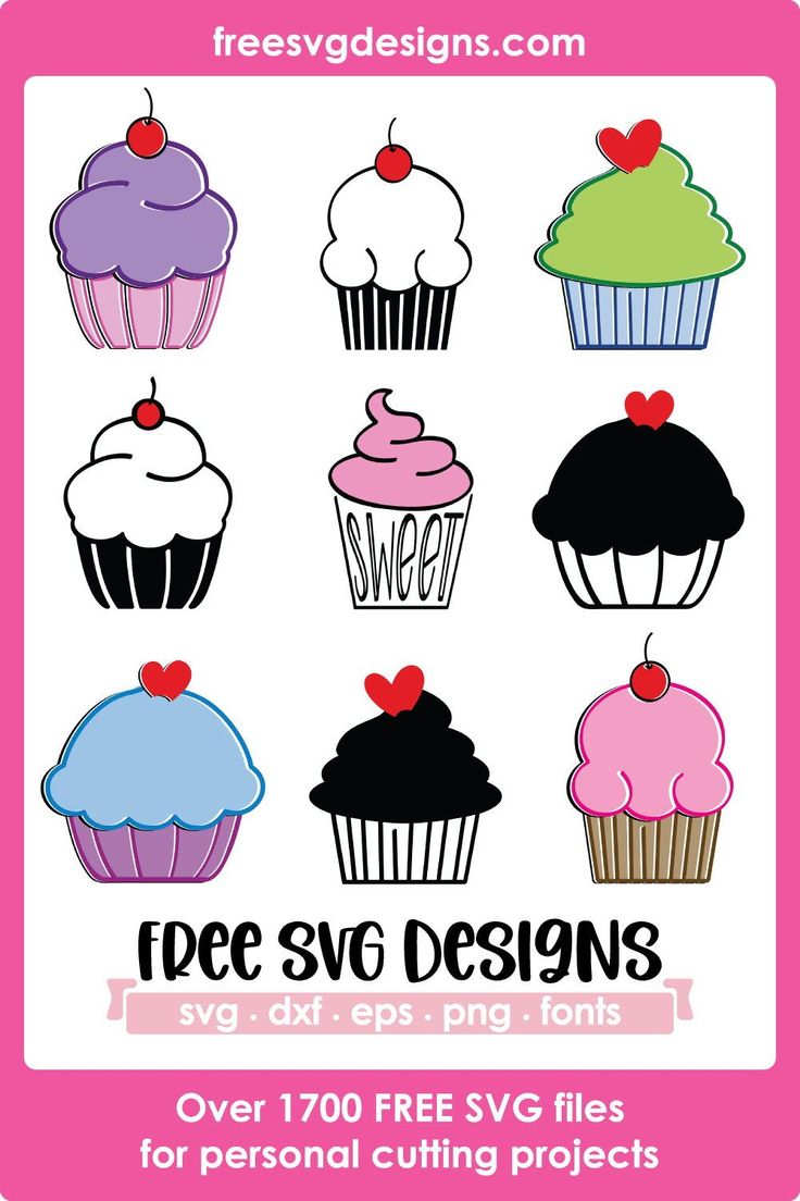 cupcakes clip art with the text free svg designs