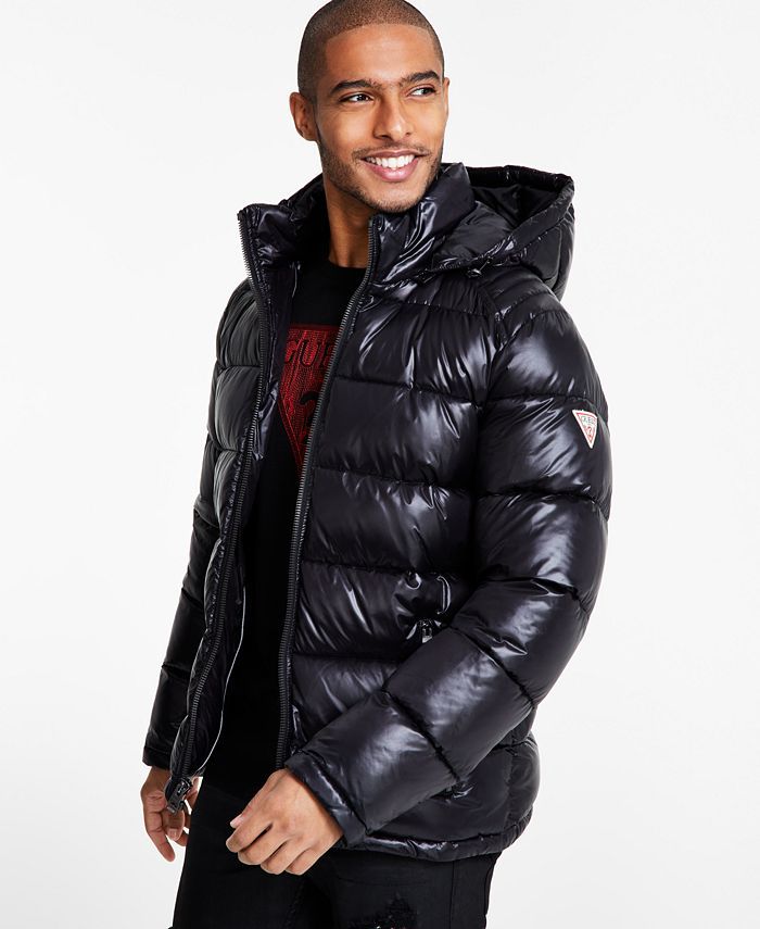 GUESS Men's Hooded Puffer Coat - Macy's Red Puffer Jacket, Puffer Jacket Men, Black Puffer Jacket, Guess Men, Quilted Puffer Jacket, Puffy Jacket, Black Puffer, Men's Coats & Jackets, Mens Hooded